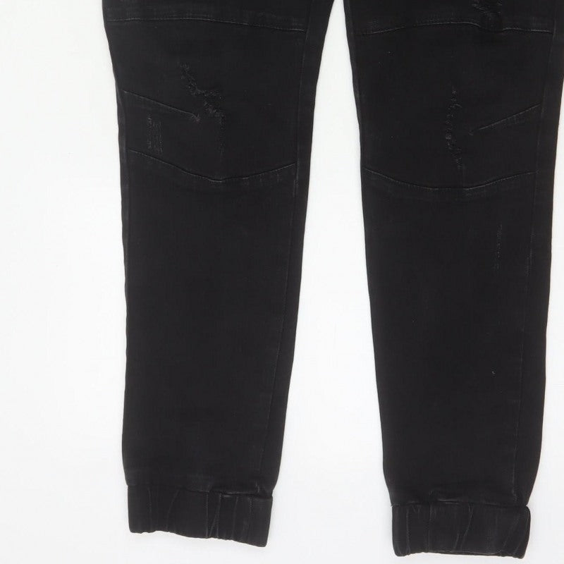 Additional view of Connor Men’s Black 32 Skinny Cuffed Distressed Biker Jeans