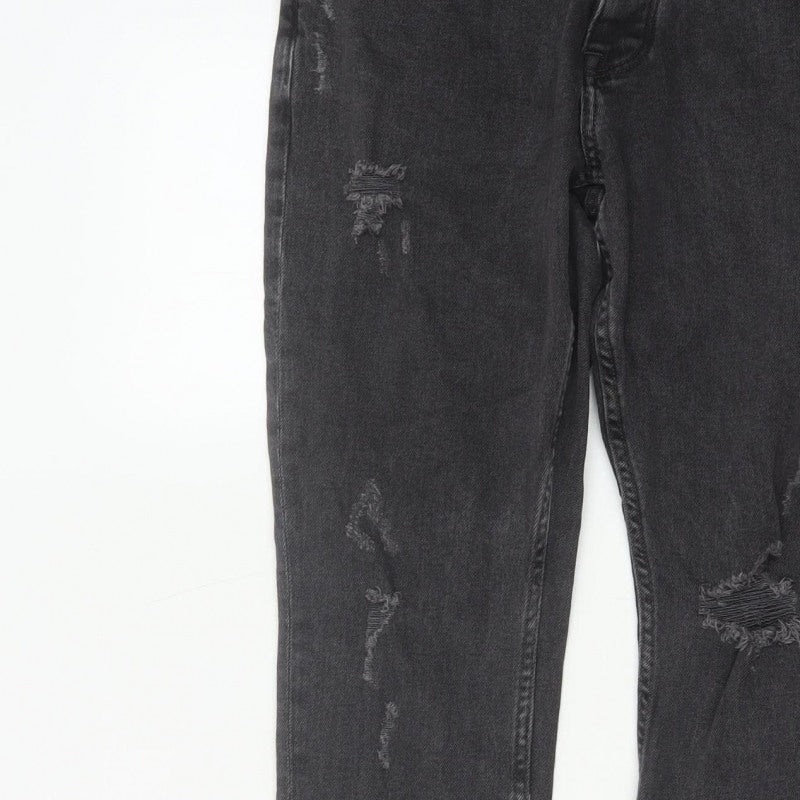 Denim Co Men’s Black W30 L30 Slim Distressed Stretch Skinny Jeans