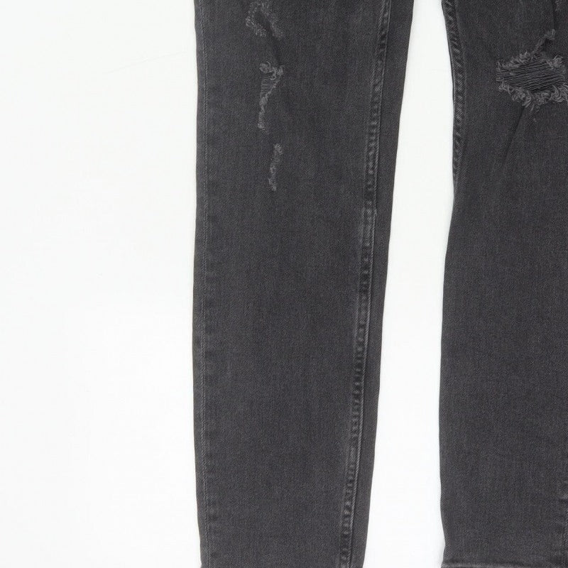 Denim Co Men’s Black W30 L30 Slim Distressed Stretch Skinny Jeans