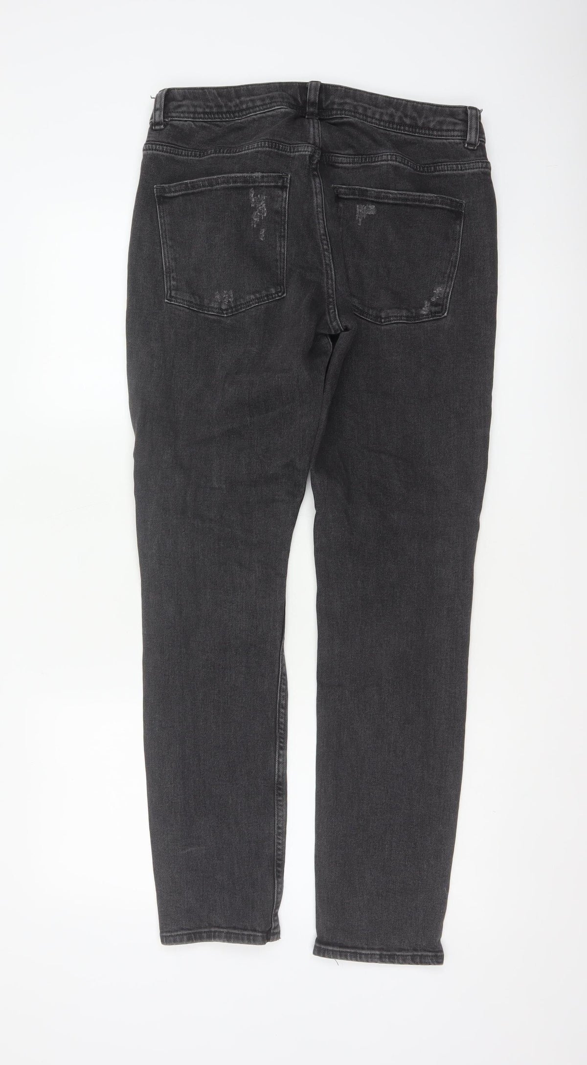 Denim Co Men’s Black W30 L30 Slim Distressed Stretch Skinny Jeans