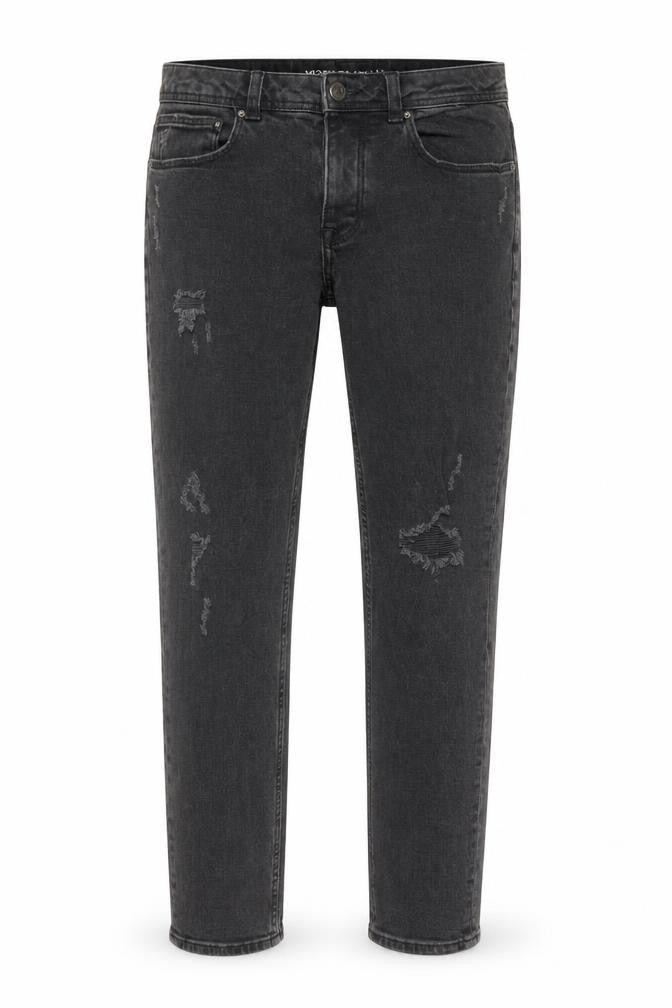 Denim Co Men’s Black W30 L30 Slim Distressed Stretch Skinny Jeans