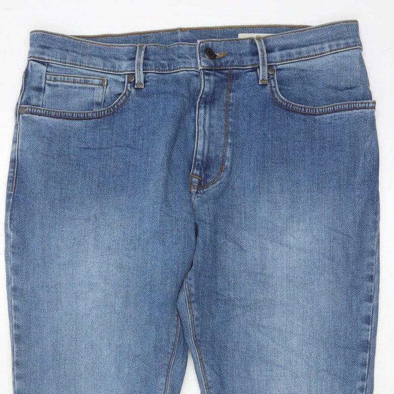 M&S Men’s Blue Light Wash Straight Stretch Jeans W32 L31