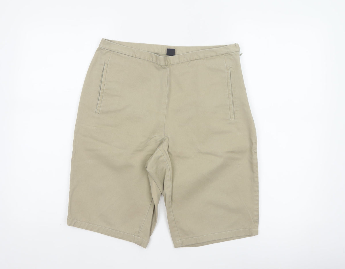 Gap Women’s Beige UK 8 Regular 100% Cotton Bermuda Chino Shorts