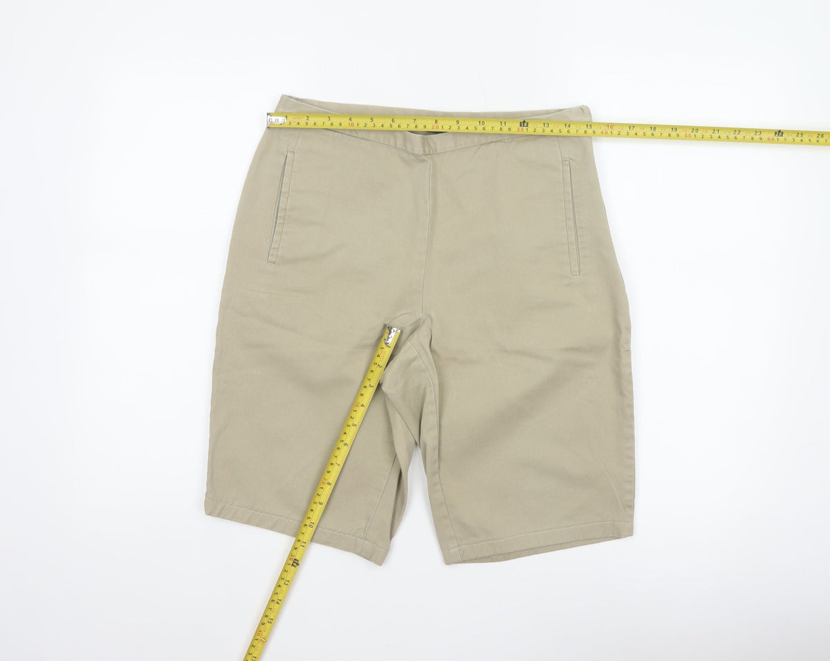 Gap Women’s Beige UK 8 Regular 100% Cotton Bermuda Chino Shorts