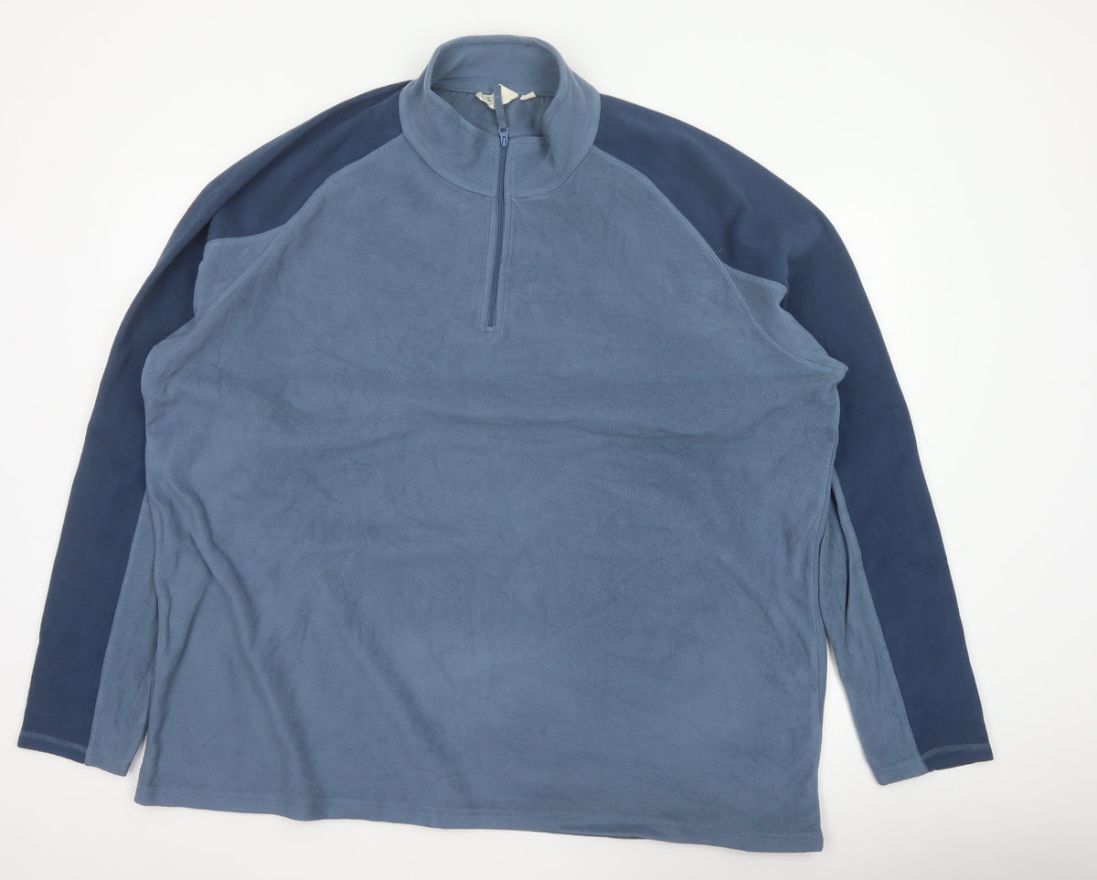 Mountain Warehouse Men Blue 4XL 1/4 Zip Fleece Sweatshirt Outdoor