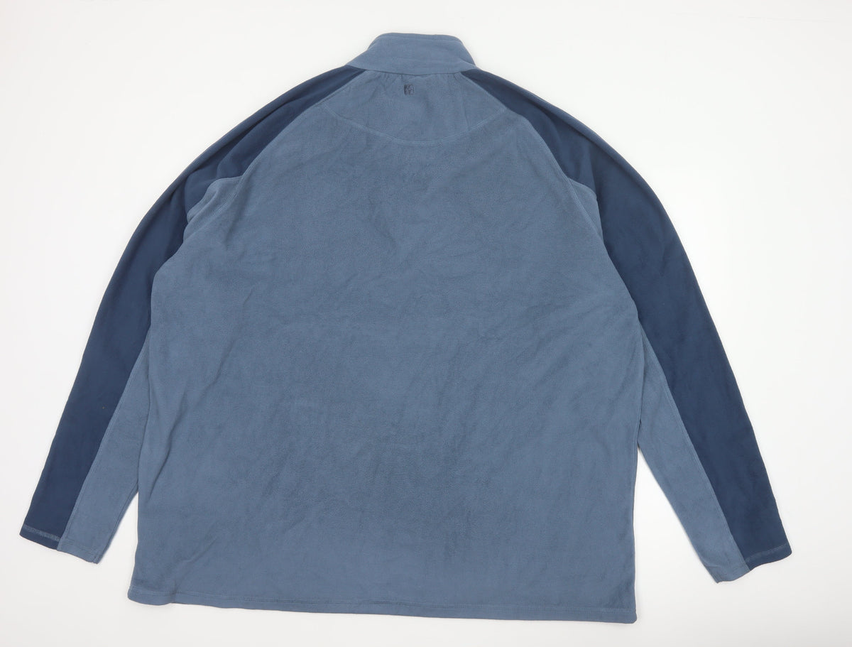 Mountain Warehouse Men Blue 4XL 1/4 Zip Fleece Sweatshirt Outdoor