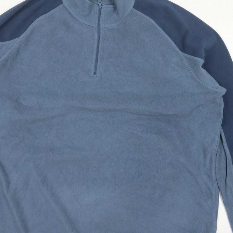 Mountain Warehouse Men Blue 4XL 1/4 Zip Fleece Sweatshirt Outdoor