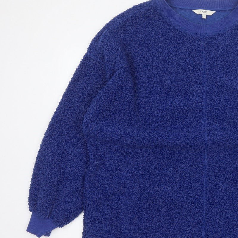 Next Women Blue XL Teddy Fleece Pullover Sweatshirt Crew Neck