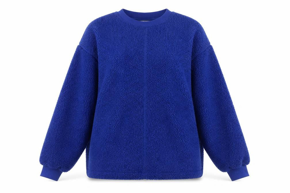 Next Women Blue XL Teddy Fleece Pullover Sweatshirt Crew Neck