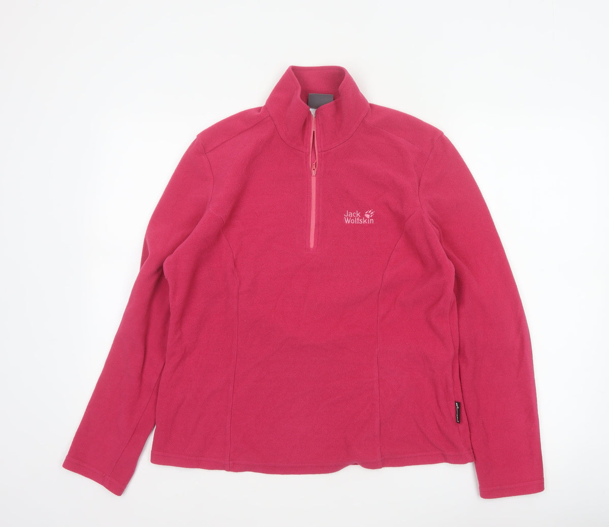 Jack Wolfskin Women’s Pink UK 16 Quarter Zip Fleece Sweatshirt