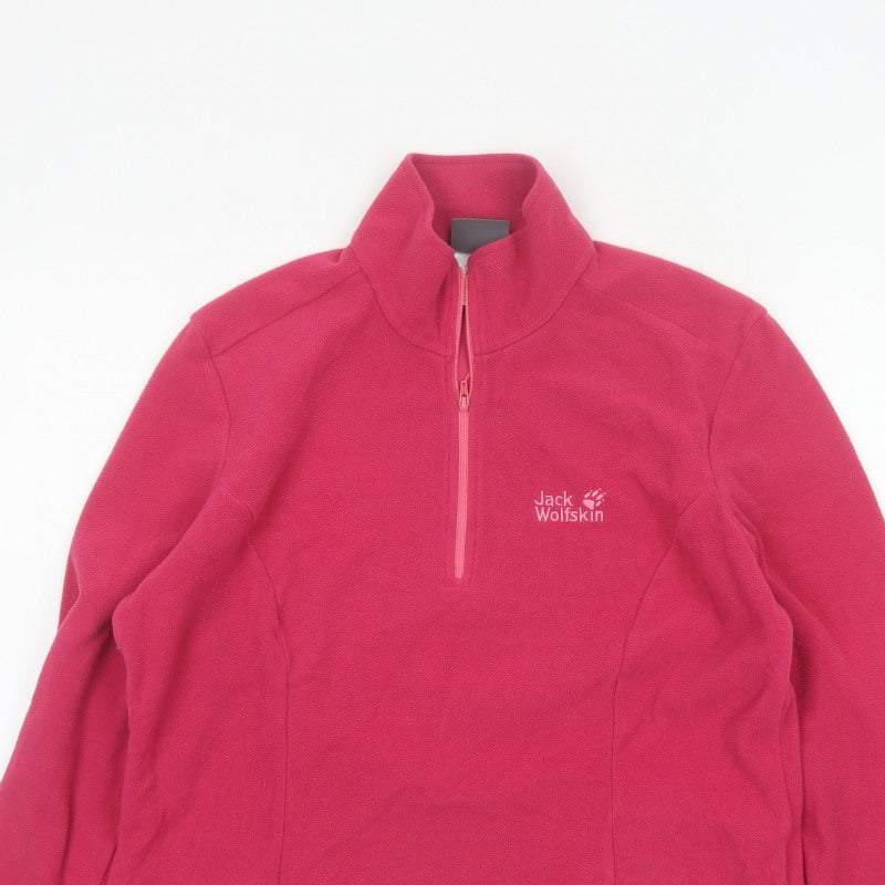Jack Wolfskin Women’s Pink UK 16 Quarter Zip Fleece Sweatshirt