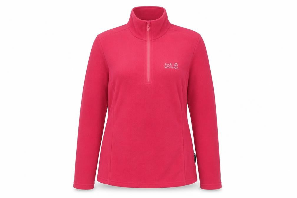 Jack Wolfskin Women’s Pink UK 16 Quarter Zip Fleece Sweatshirt