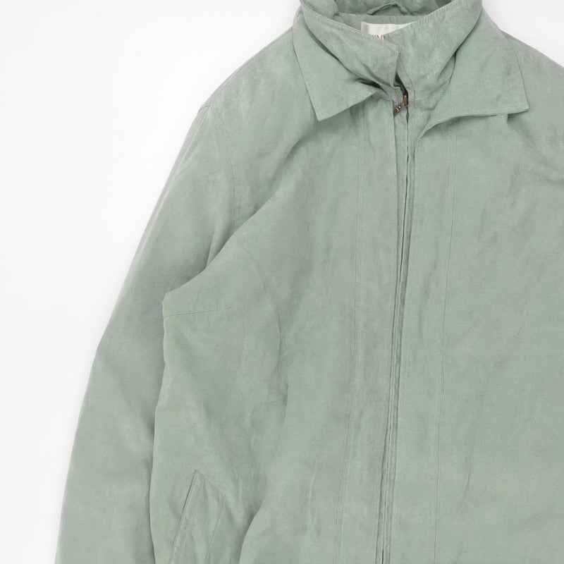 EWM Women’s Green Size 20 Hooded Long Zip Jacket Lined Casual