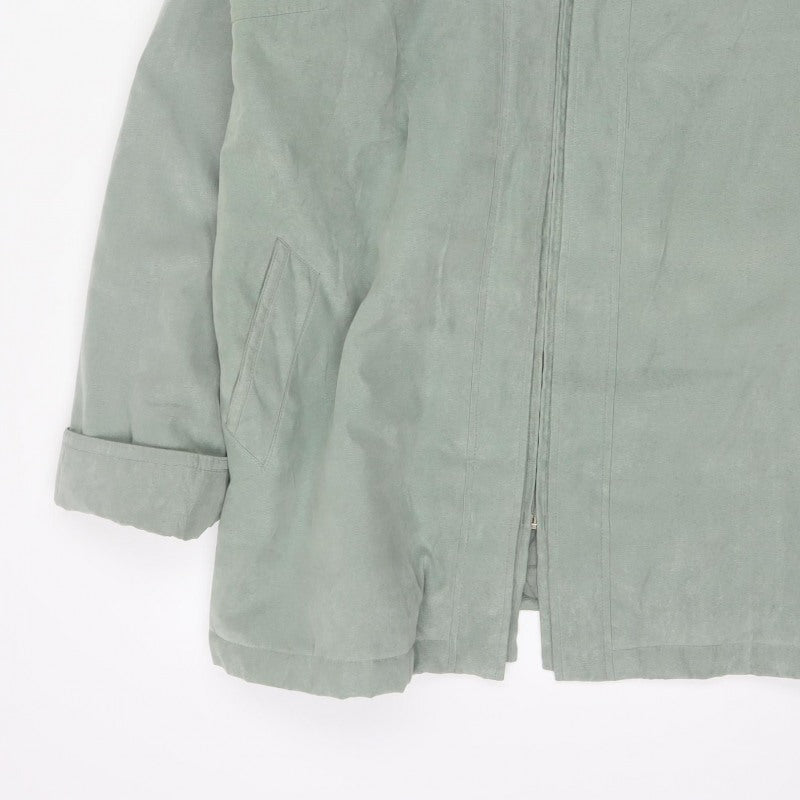 EWM Women’s Green Size 20 Hooded Long Zip Jacket Lined Casual