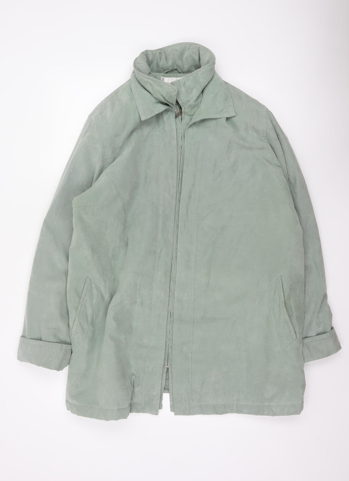 EWM Women’s Green Size 20 Hooded Long Zip Jacket Lined Casual