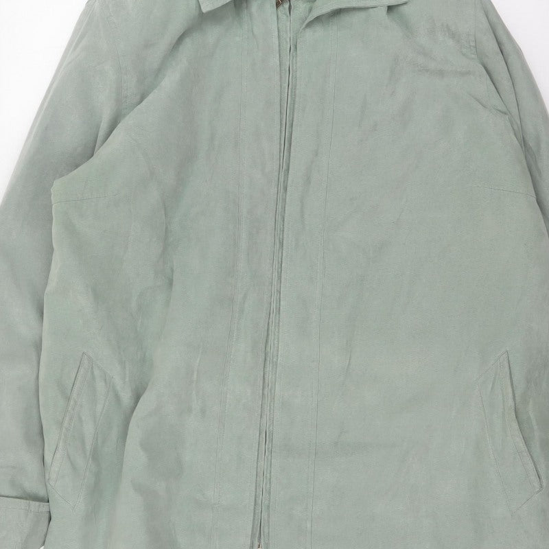 EWM Women’s Green Size 20 Hooded Long Zip Jacket Lined Casual