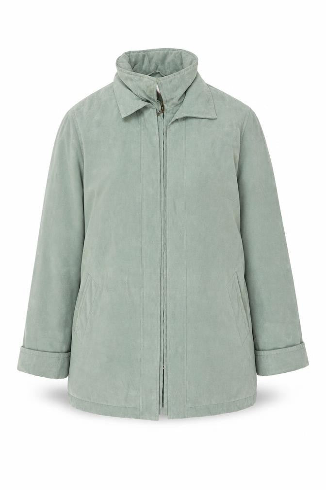 EWM Women’s Green Size 20 Hooded Long Zip Jacket Lined Casual