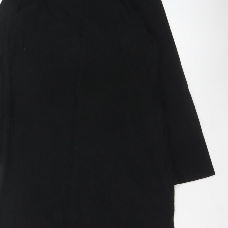Marks and Spencer Women Black UK 14 Long Sleeve Stretch Maxi Dress