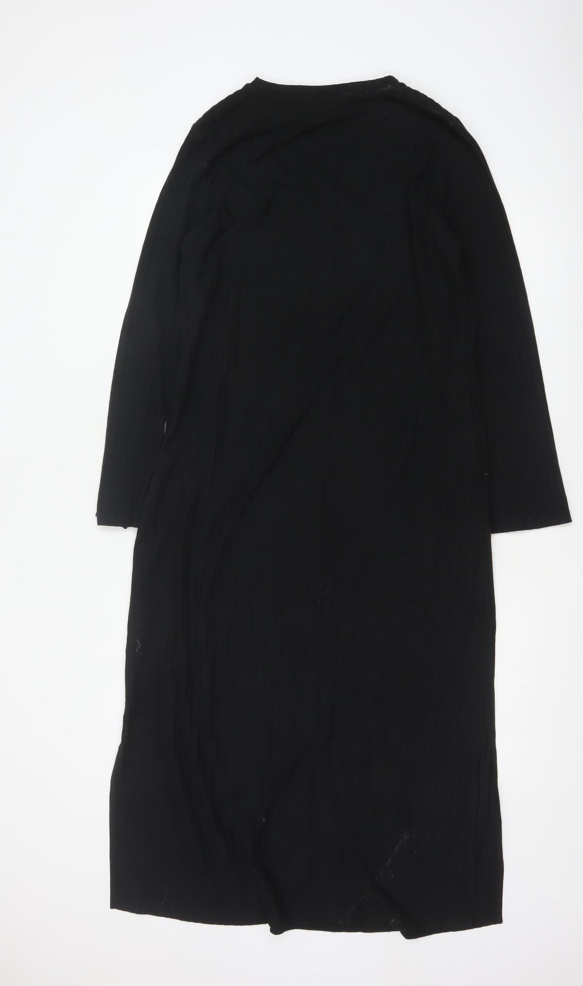 Marks and Spencer Women Black UK 14 Long Sleeve Stretch Maxi Dress