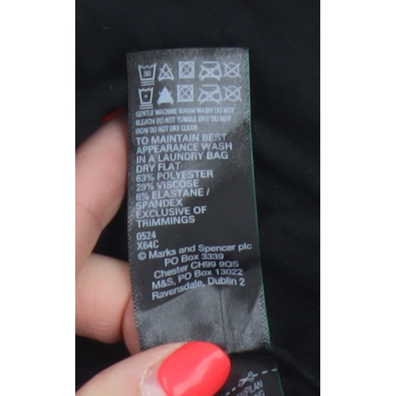 Marks and Spencer Women Black UK 14 Long Sleeve Stretch Maxi Dress