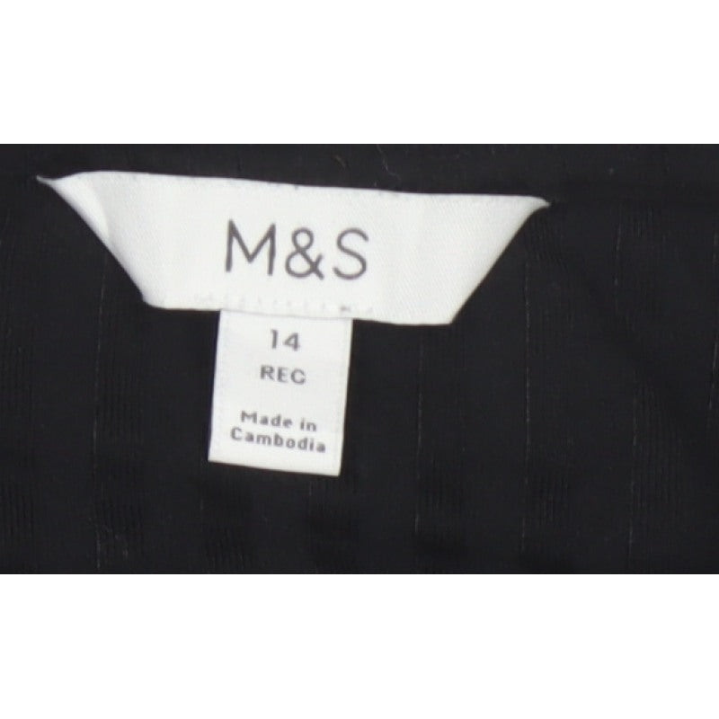 Marks and Spencer Women Black UK 14 Long Sleeve Stretch Maxi Dress