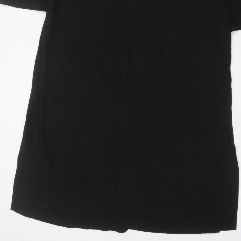 Marks and Spencer Women Black UK 14 Long Sleeve Stretch Maxi Dress