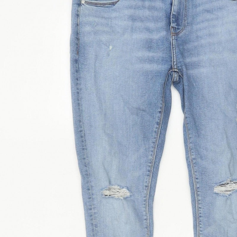 ASOS Design Men's Blue W34 L30 Skinny Distressed Powerstretch Jeans