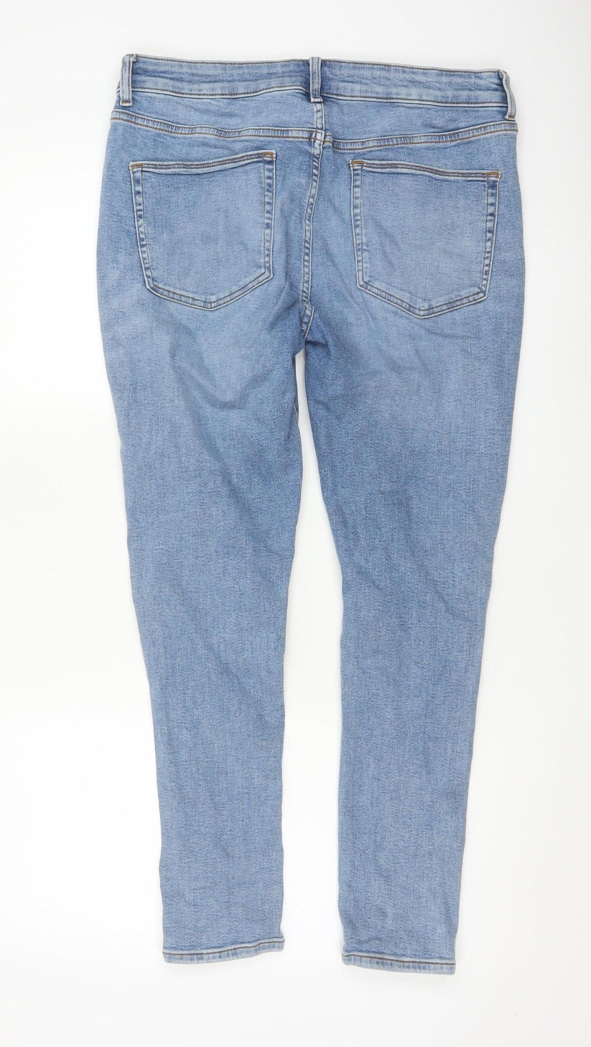 ASOS Design Men's Blue W34 L30 Skinny Distressed Powerstretch Jeans
