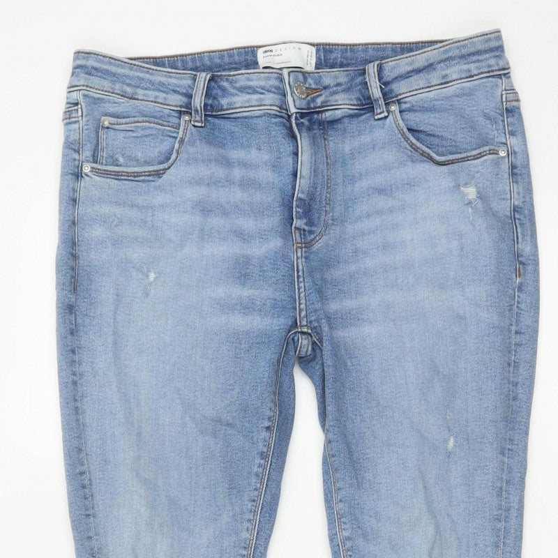 ASOS Design Men's Blue W34 L30 Skinny Distressed Powerstretch Jeans