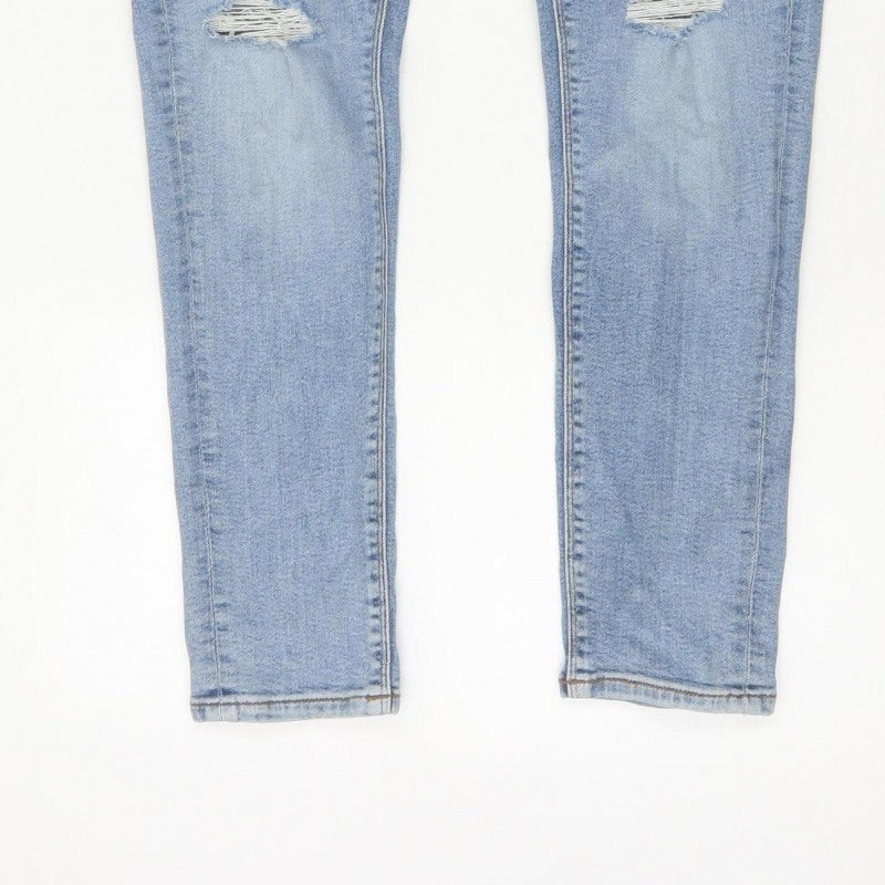 ASOS Design Men's Blue W34 L30 Skinny Distressed Powerstretch Jeans