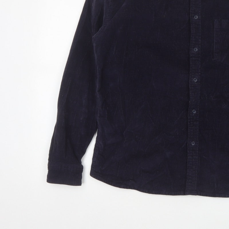 ASOS Men’s Navy Blue S Corduroy Button-Down Long Sleeve Shirt