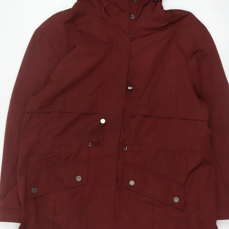 M&S Autograph Women Red UK 16 Hooded Parka Coat Lined
