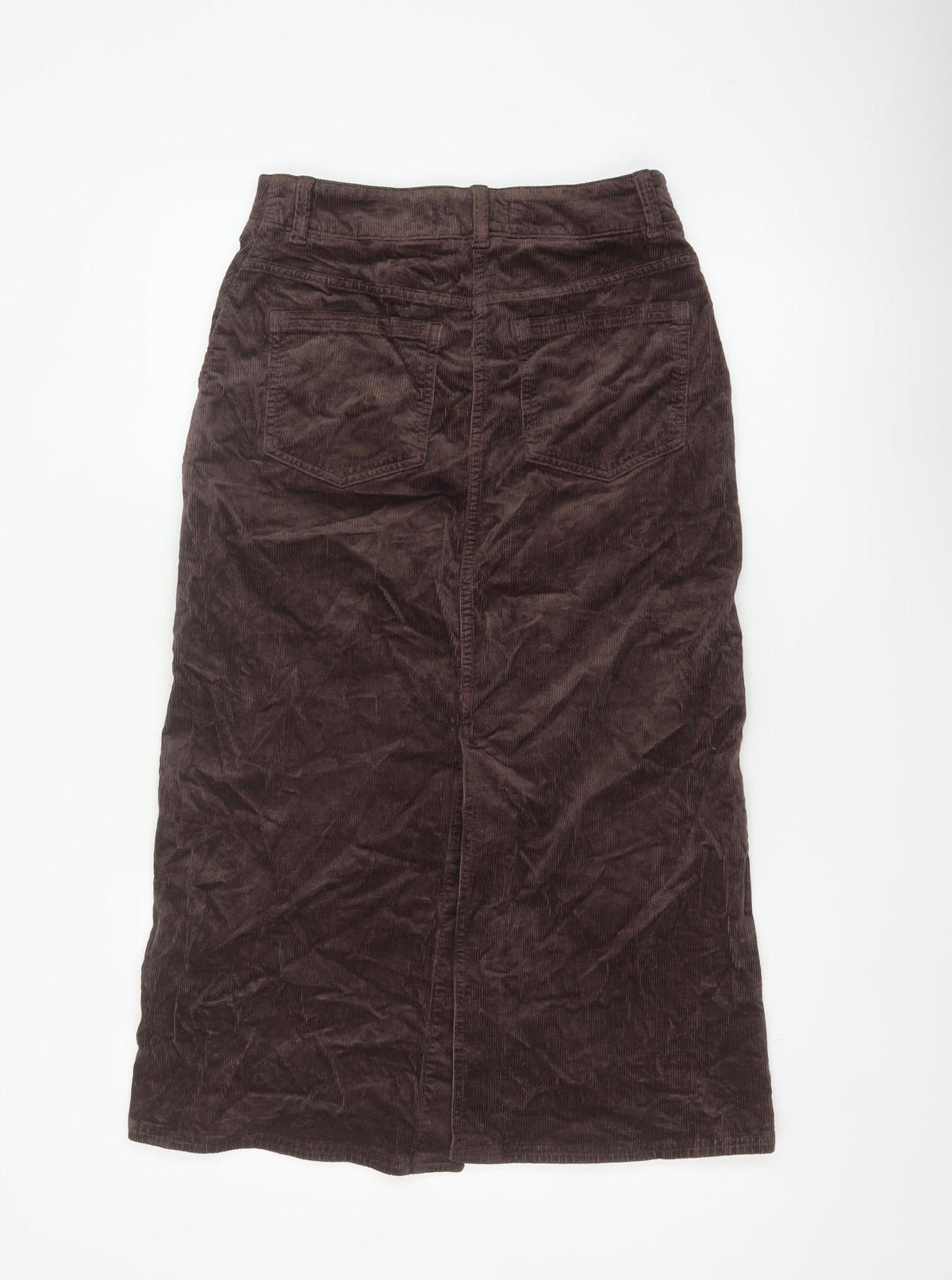 Per Una Women’s Brown Corduroy Petite 8 Long Pencil Skirt Pockets