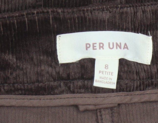 Per Una Women’s Brown Corduroy Petite 8 Long Pencil Skirt Pockets