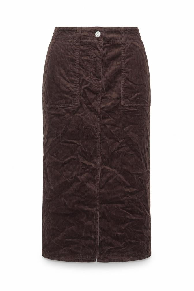 Per Una Women’s Brown Corduroy Petite 8 Long Pencil Skirt Pockets