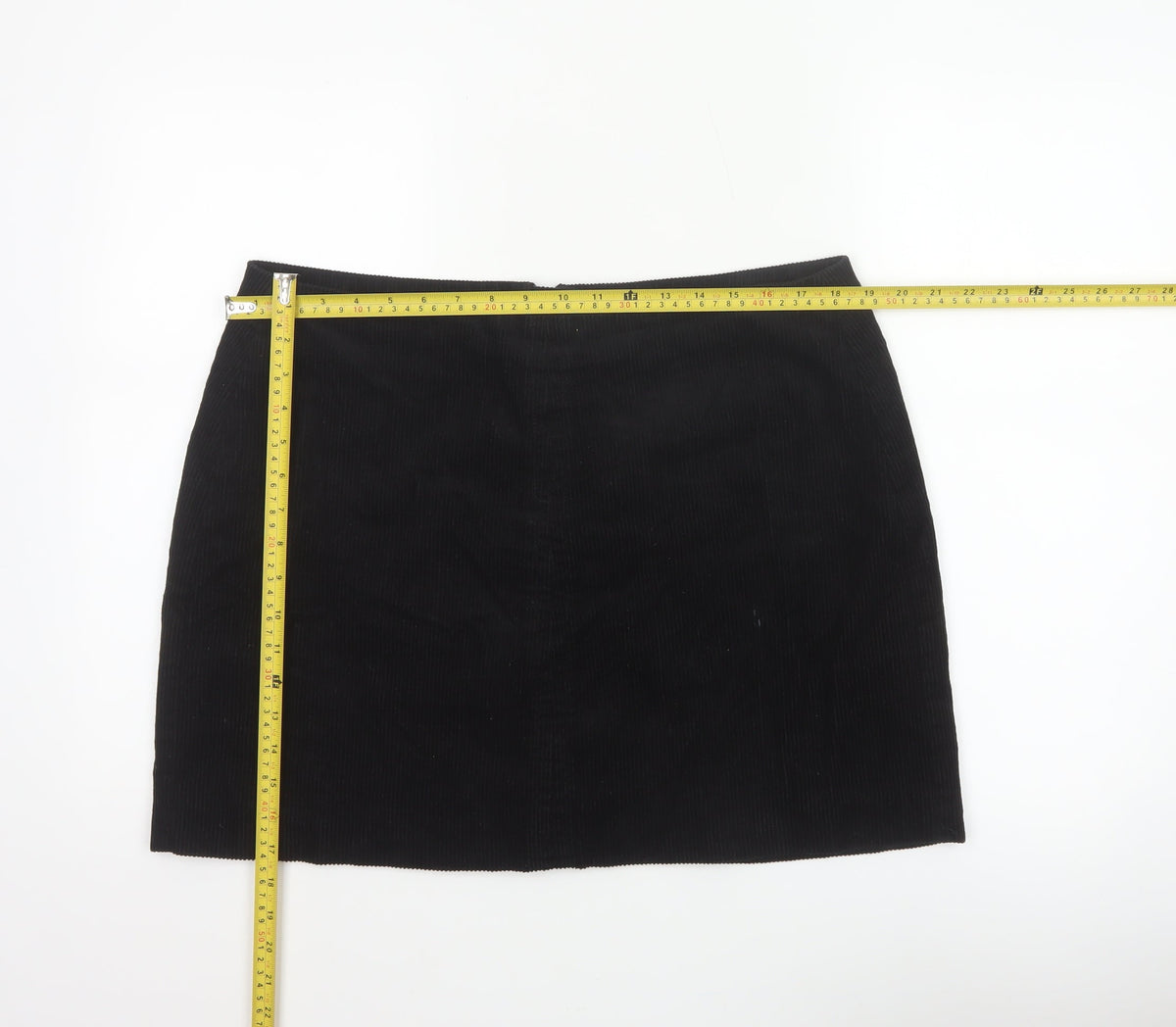 Next Women Black UK 16 Corduroy Pencil Mini Skirt Lined