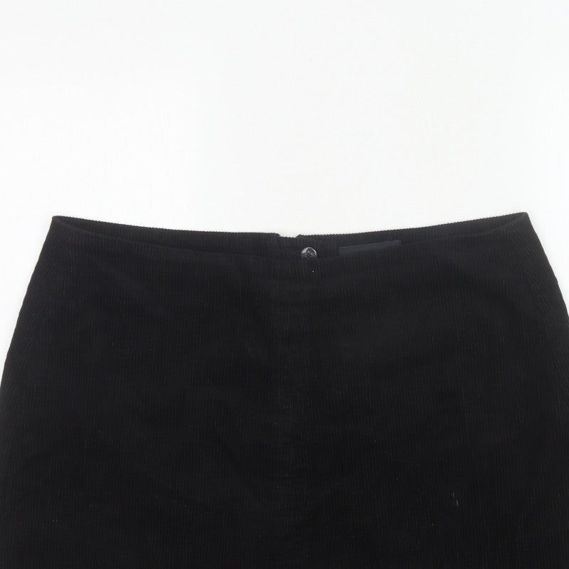 Next Women Black UK 16 Corduroy Pencil Mini Skirt Lined