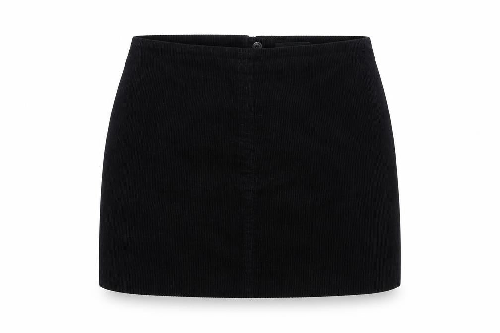 Next Women Black UK 16 Corduroy Pencil Mini Skirt Lined