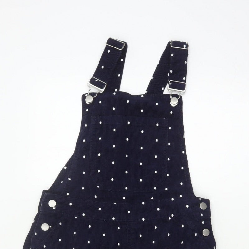 Tu Women’s Blue Polka Dot Corduroy Pinafore Dress UK 8 Short