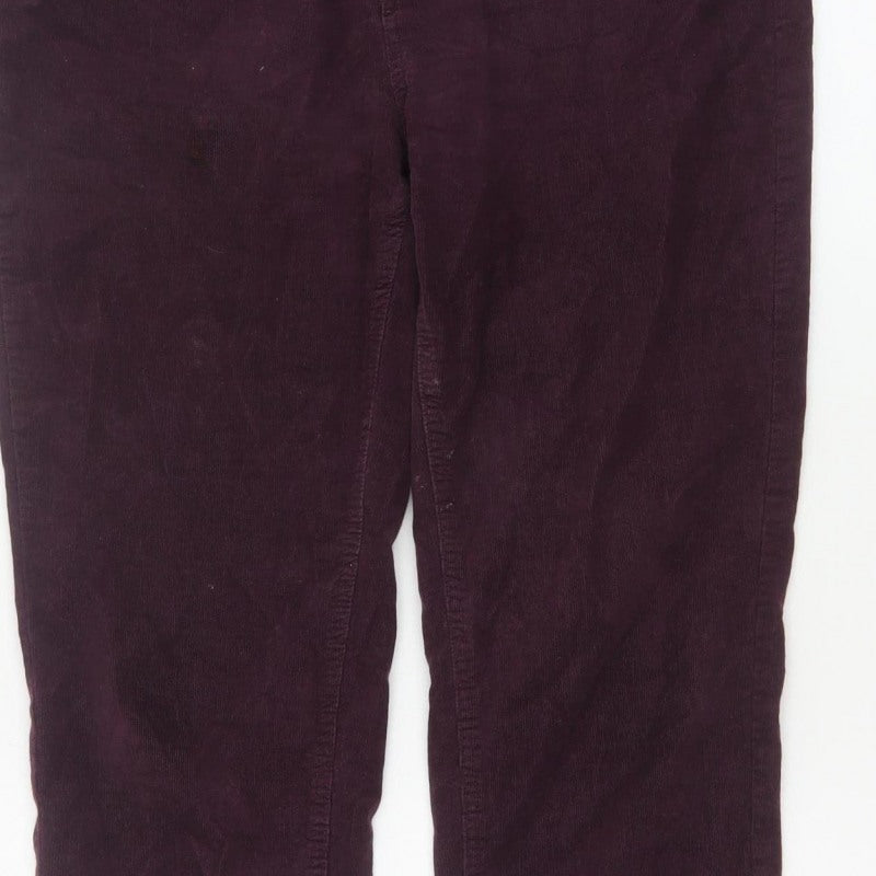 Marks and Spencer Women’s Purple UK 16 Short Corduroy Straight Trousers