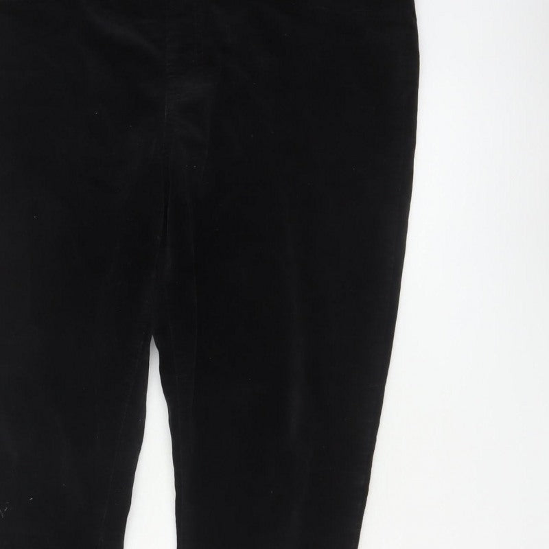 White Stuff Women Black UK 16R Velour Stretch Skinny Leggings Trousers