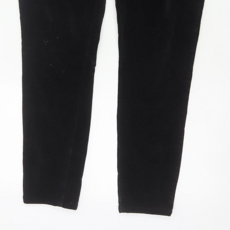 White Stuff Women Black UK 16R Velour Stretch Skinny Leggings Trousers