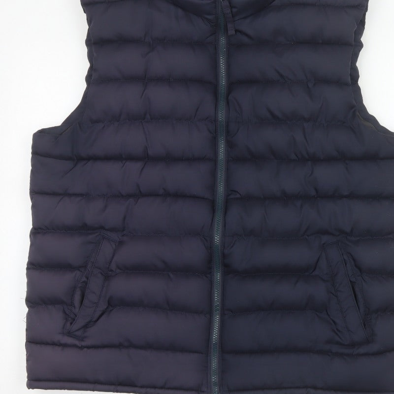 Old Navy Men’s Navy Blue L Puffer Gilet Bodywarmer Zip Padded