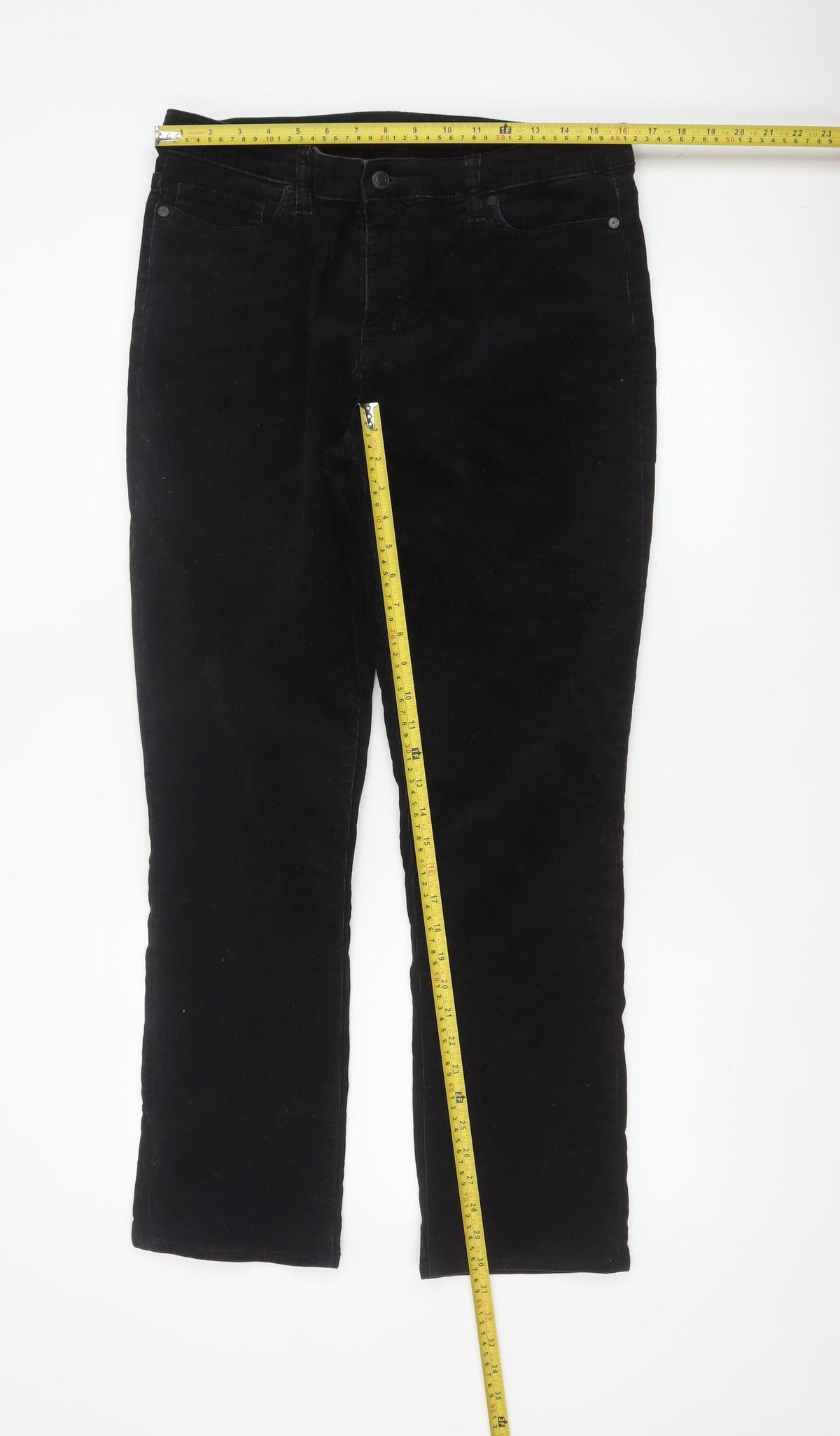 Lands' End Women Black UK 14 Bootcut Corduroy Trousers