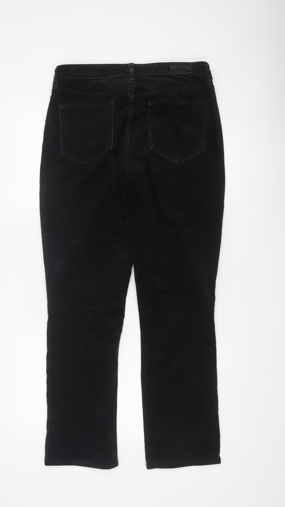 Lands' End Women Black UK 14 Bootcut Corduroy Trousers