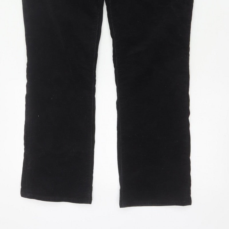 Lands' End Women Black UK 14 Bootcut Corduroy Trousers