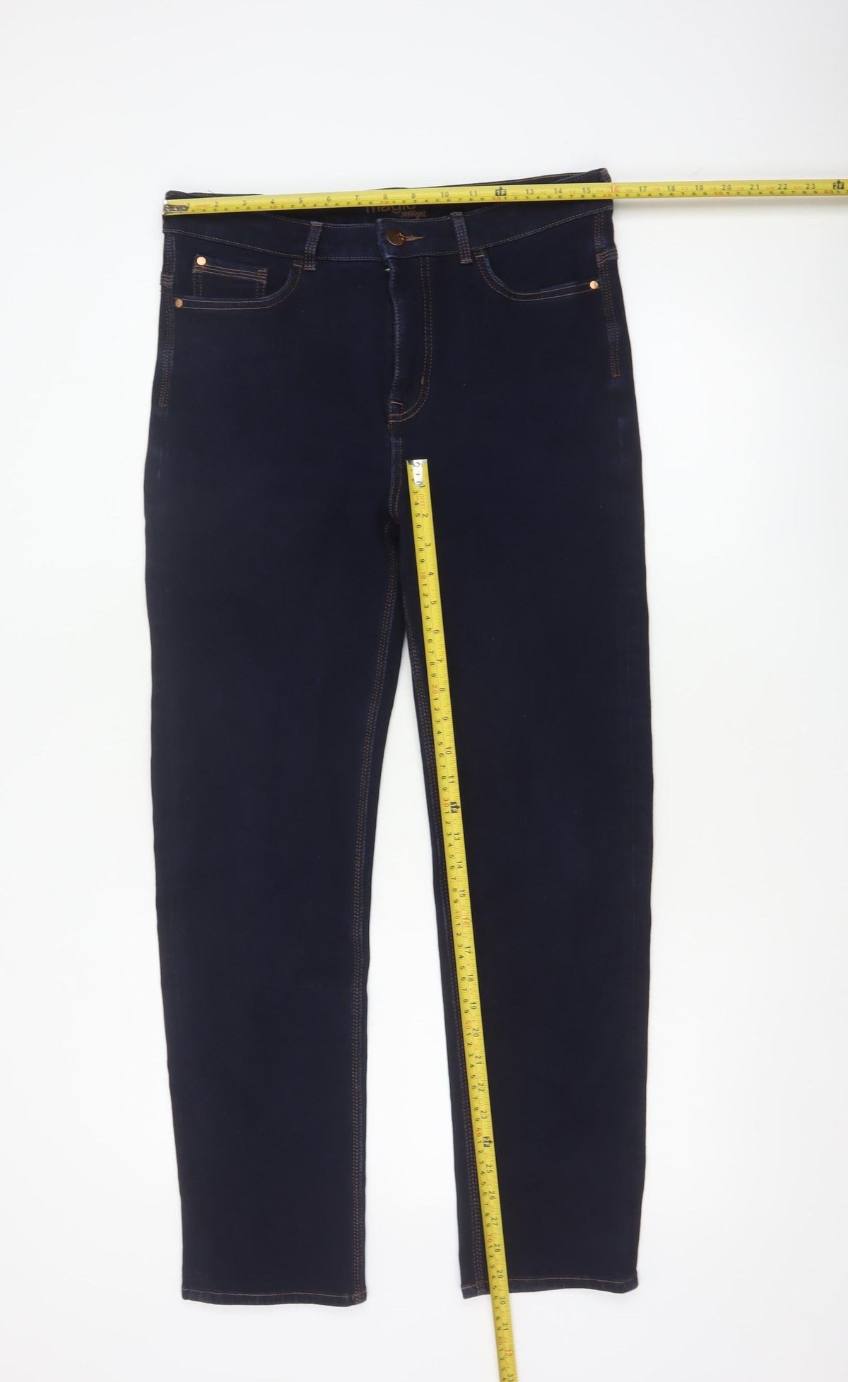 Marks & Spencer Women Blue UK 14 Short Magic Straight Stretch Jeans