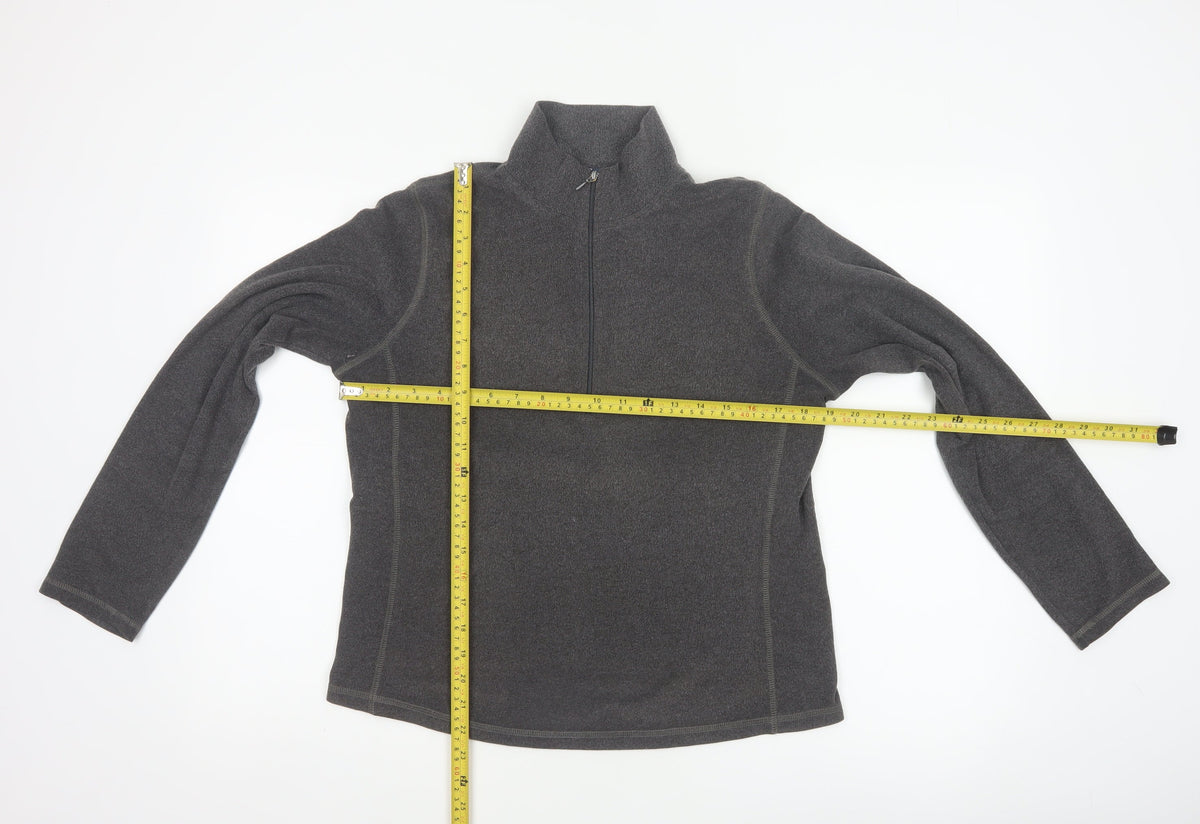 GAP Women Grey M Fleece 1/2 Zip Pullover Sweatshirt