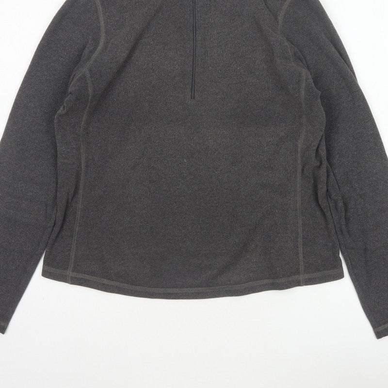 GAP Women Grey M Fleece 1/2 Zip Pullover Sweatshirt