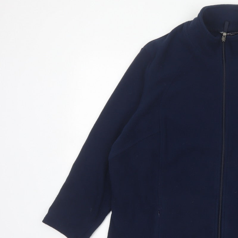 Marks and Spencer Women's Blue UK 20 Full Zip Fleece Jacket
